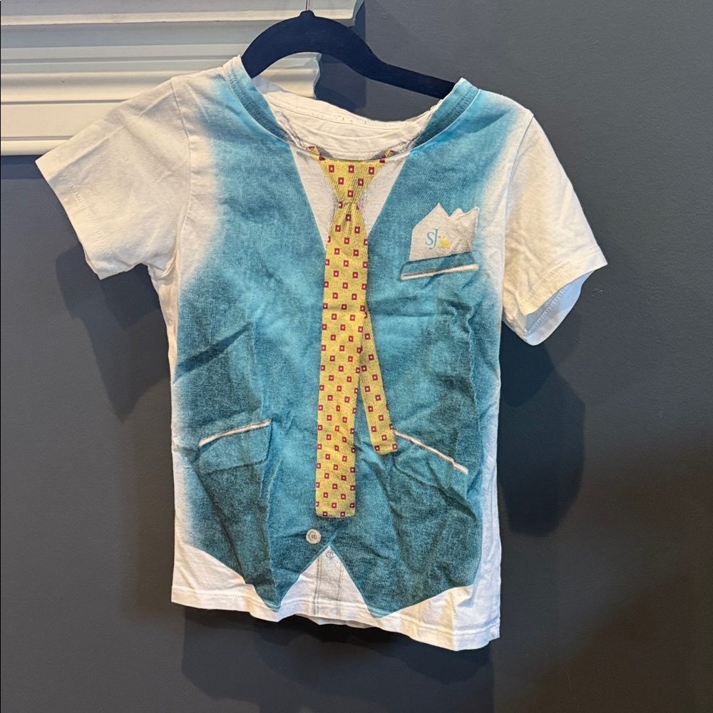 Stylish Blue and White Kids Short Sleeve Tee
